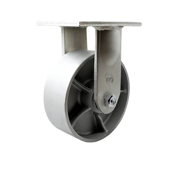 8'' Extra Heavy Duty Semi Steel Cast Iron Wheel Rigid Top Plate Caster